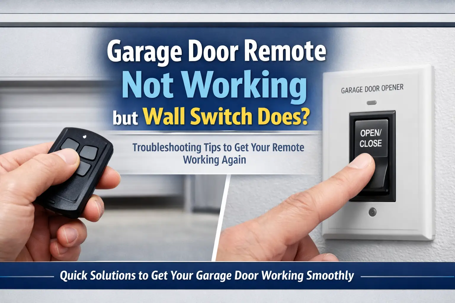 Garage Door Not Responding to Remote But Wall Switch Works? Fix It Fast