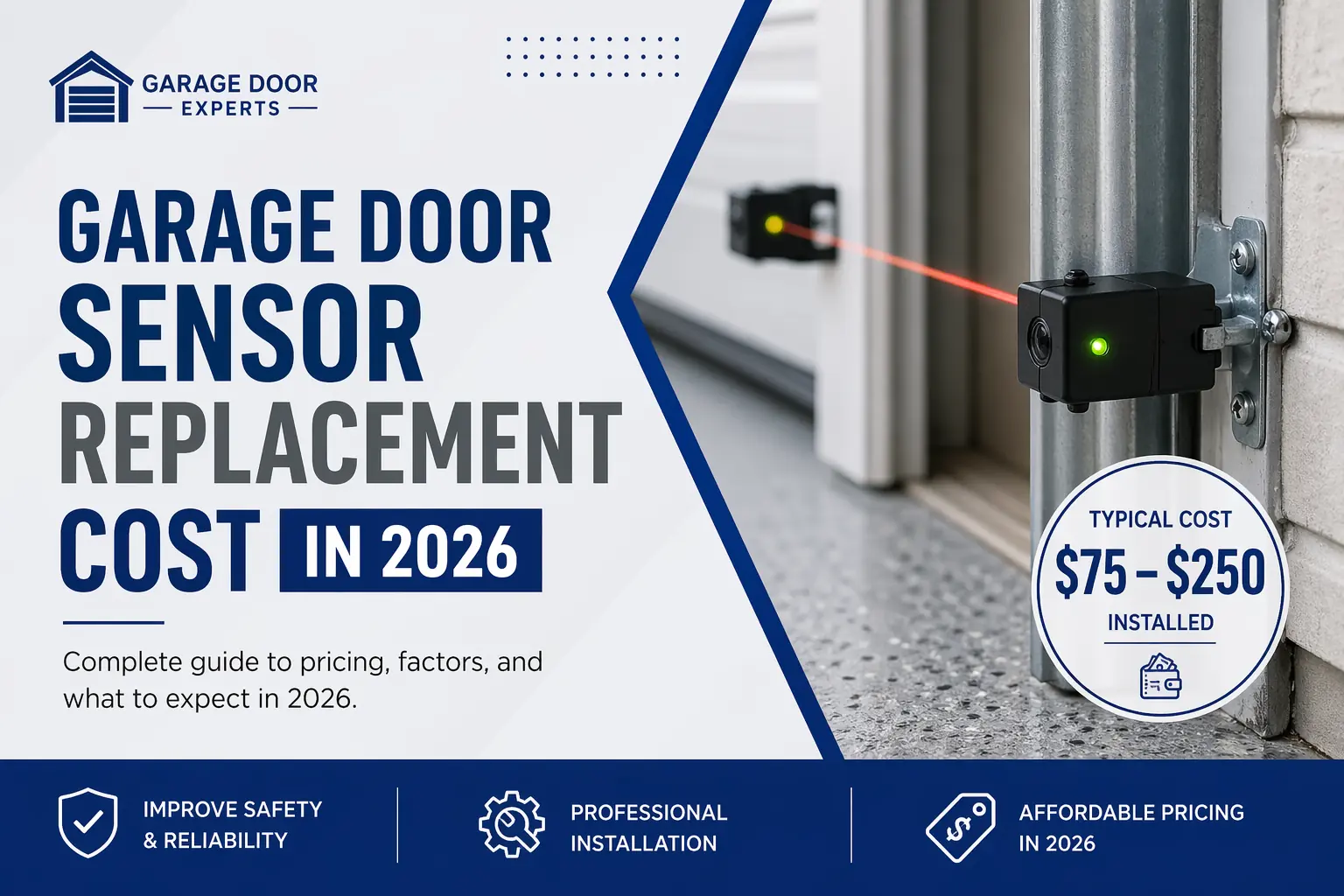 How Much Does Garage Door Sensor Replacement Cost in 2026? Full Price Breakdown & Service Guide