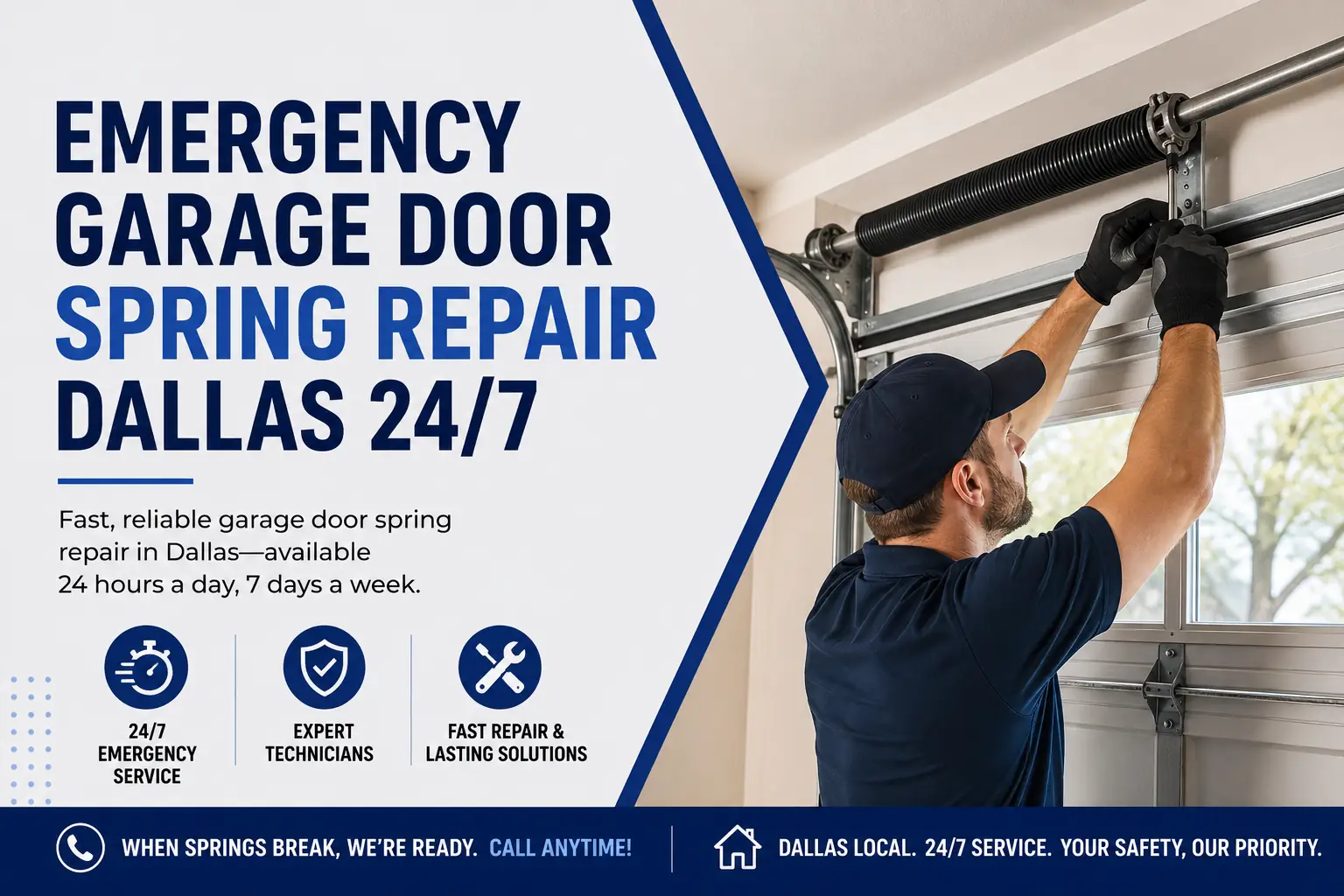 Emergency Garage Door Spring Repair Dallas: Fast Same-Day Service 24/7