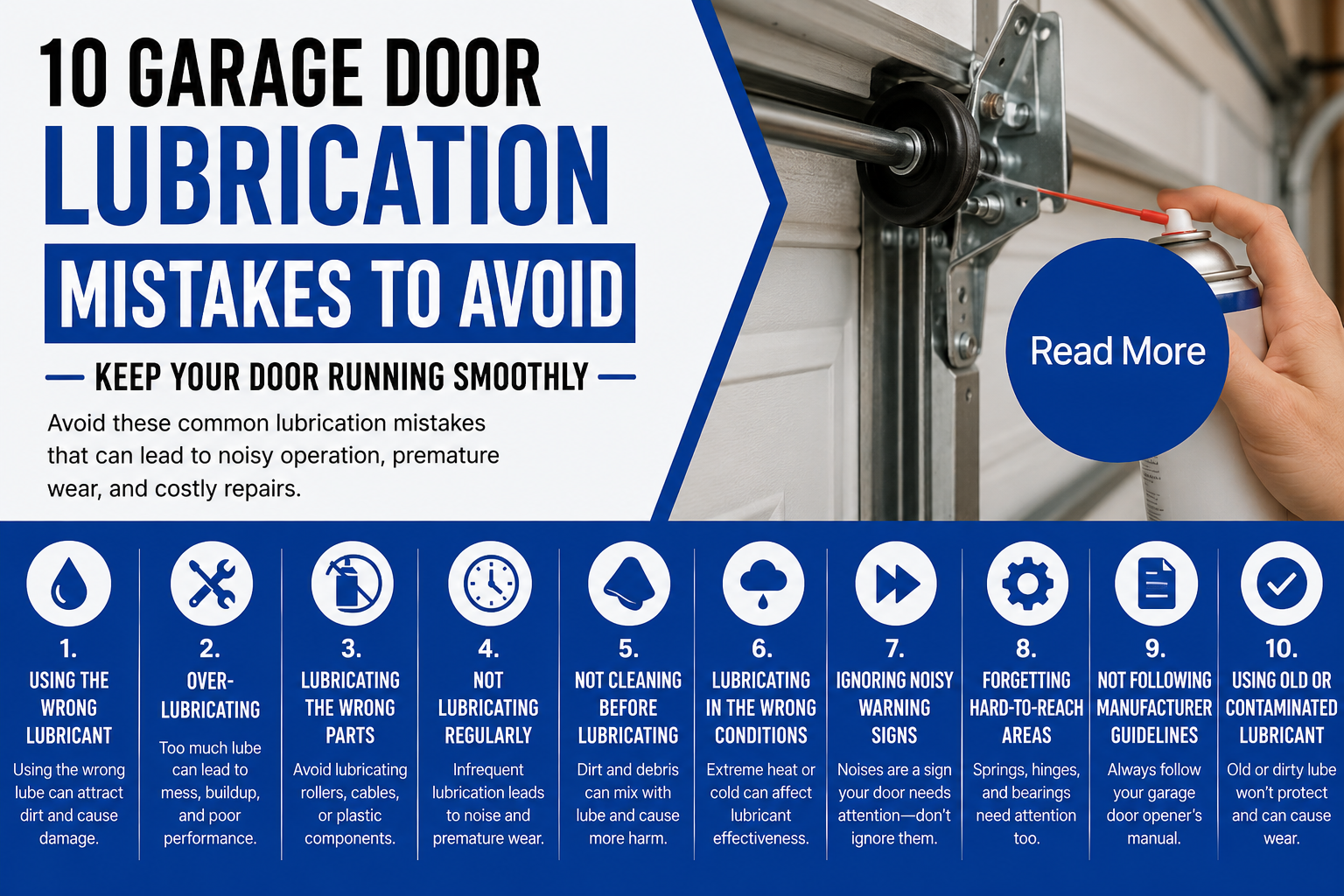10 Garage Door Lubrication Mistakes That Can Cause Costly Repairs