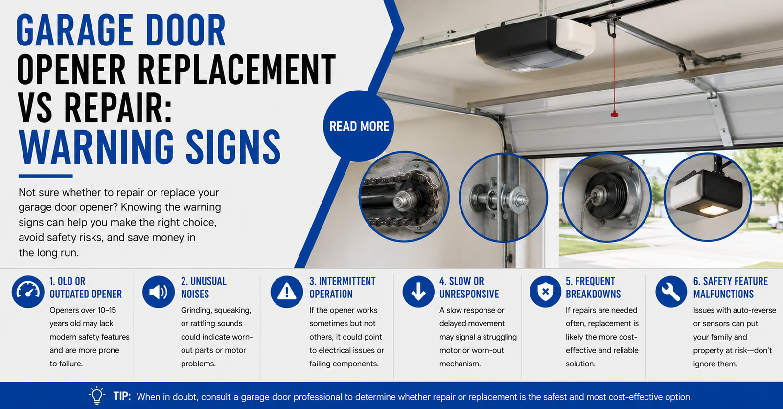 Signs Your Garage Door Opener Needs Replacement Instead of Repair