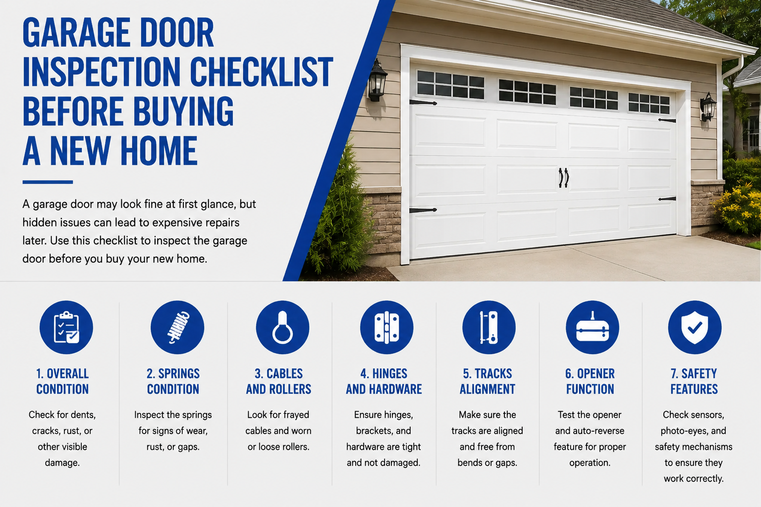 Garage Door Inspection Checklist Before Buying a New Home