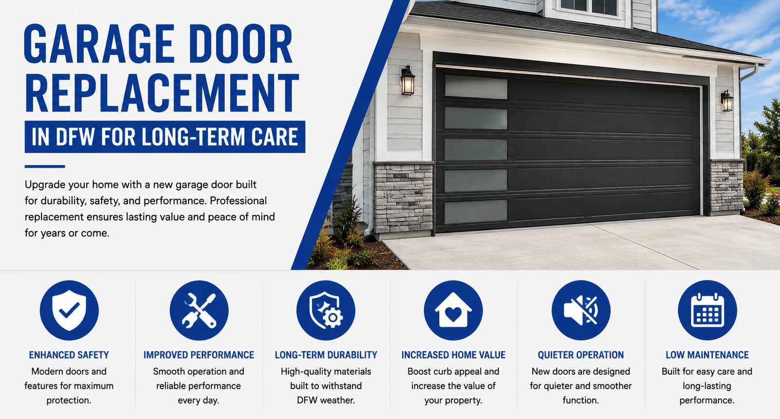 Garage Door Replacement in DFW for Long-Term Care
